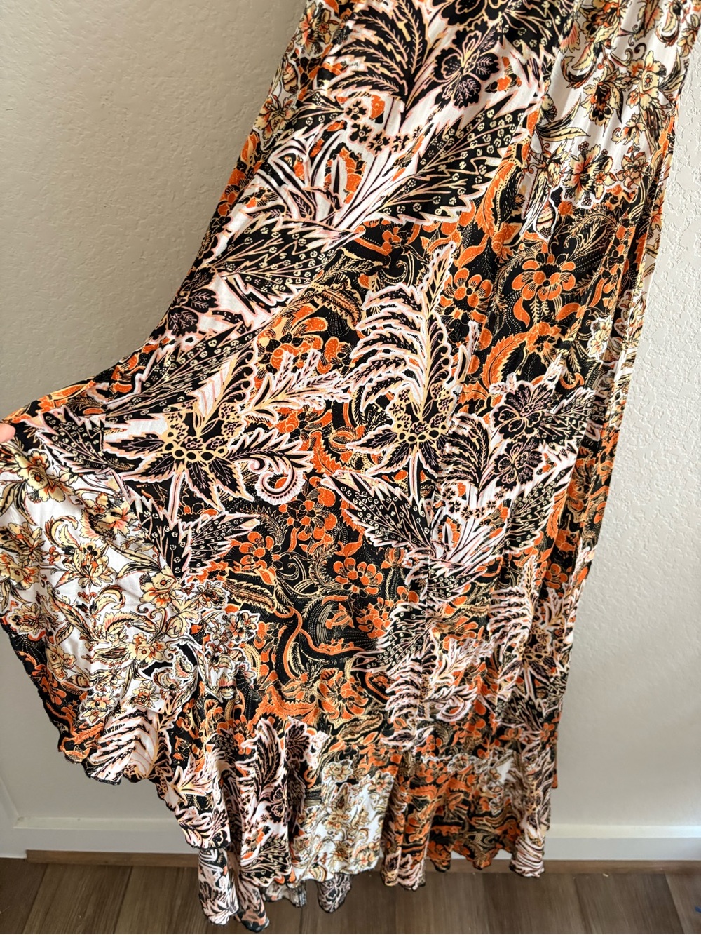 Free People Intimately Forever Yours Dress Floral Paisley Smocked Maxi Dress XS - Picture 3 of 9